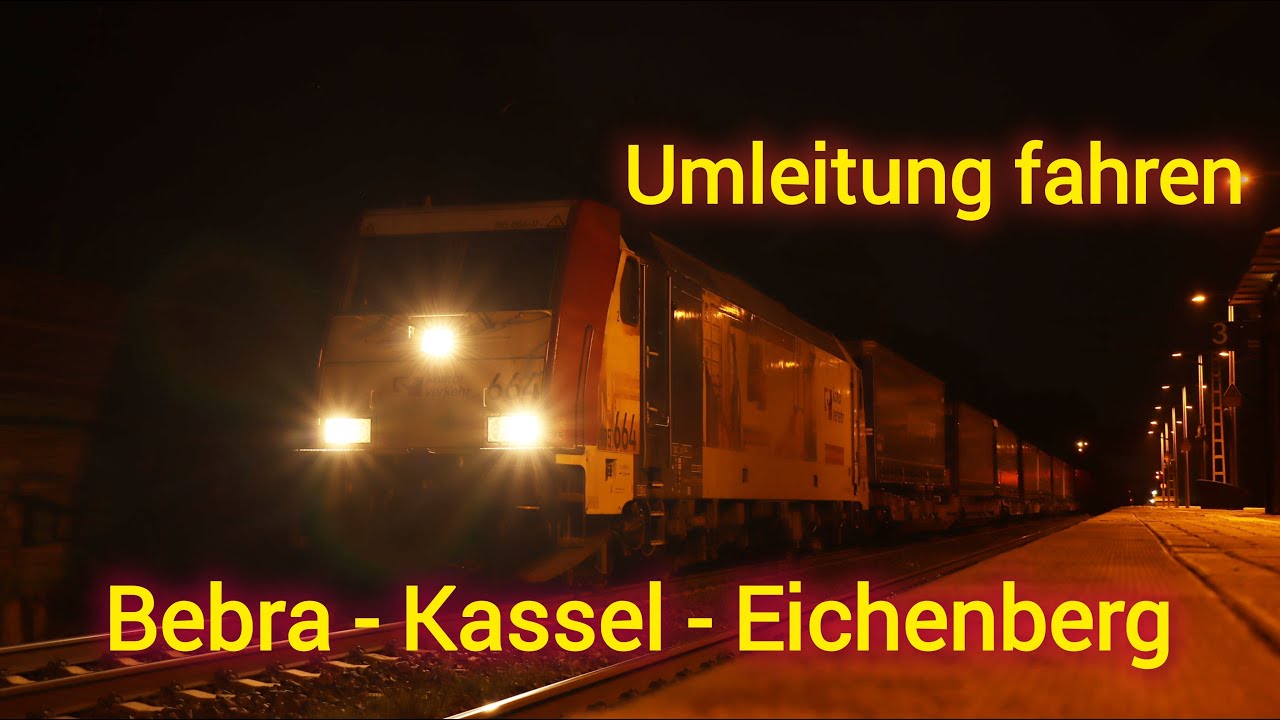 Umleitung fahren, von Bebra über Kassel nach Eichenberg