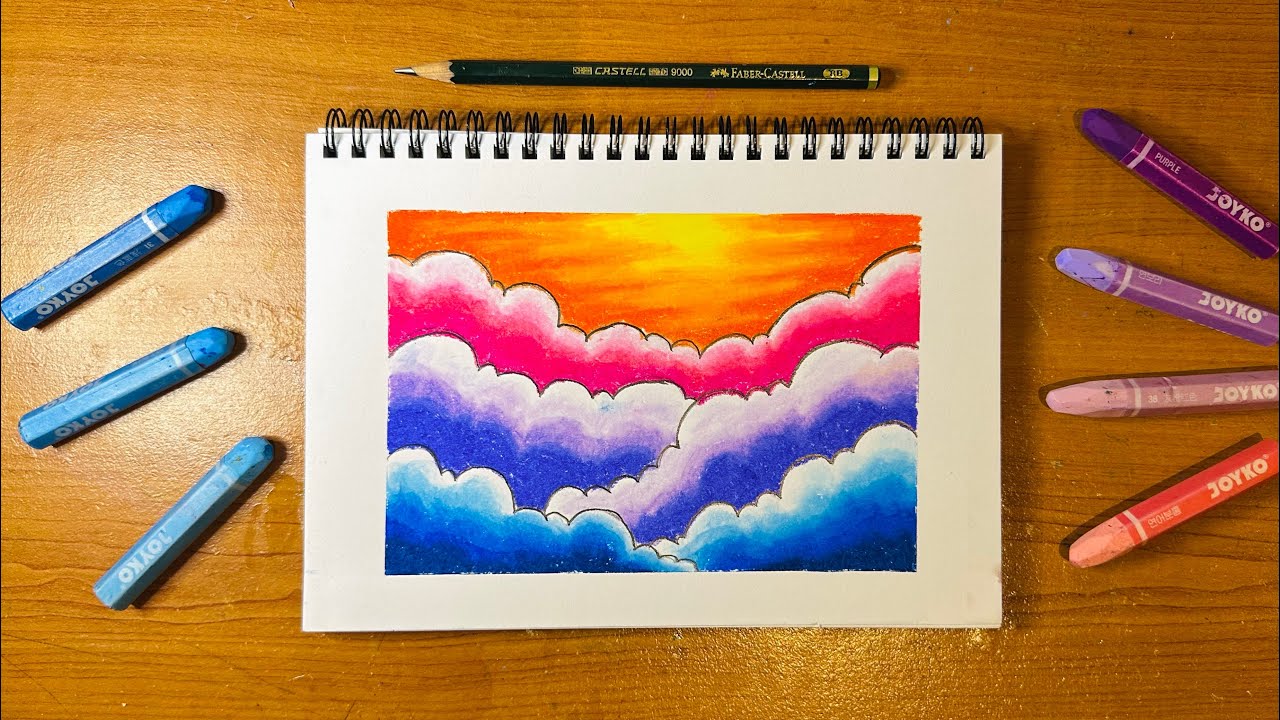 Cara Menggambar & Mewarnai Gradasi Awan dan Langit