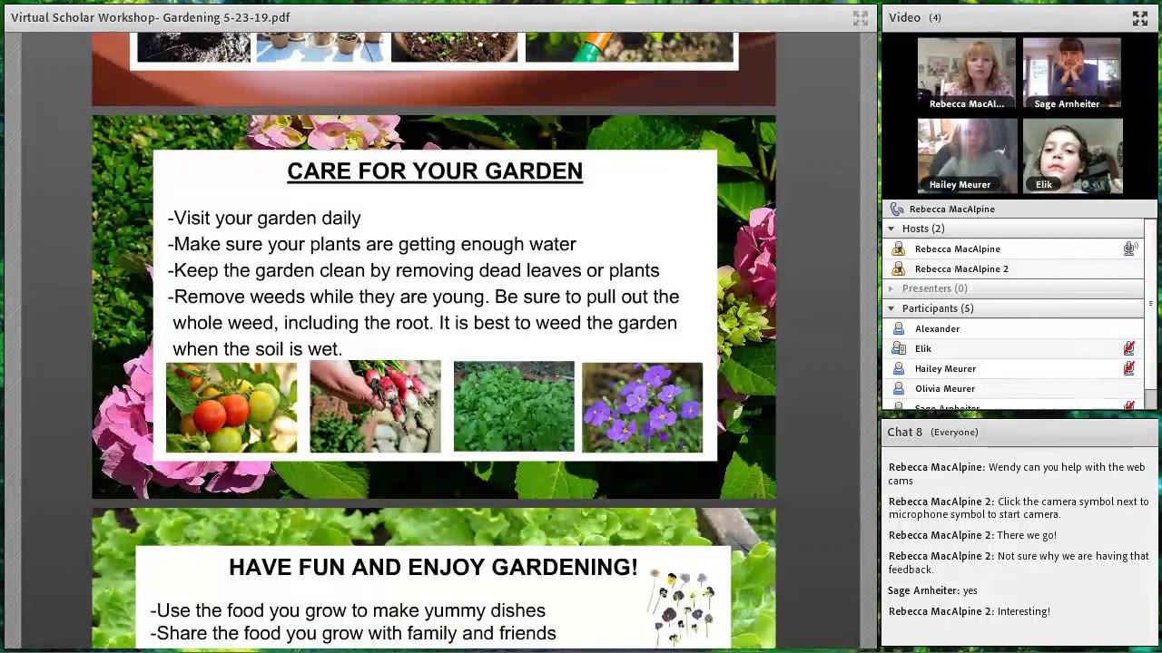 Virtual Scholar Workshop: Gardening
