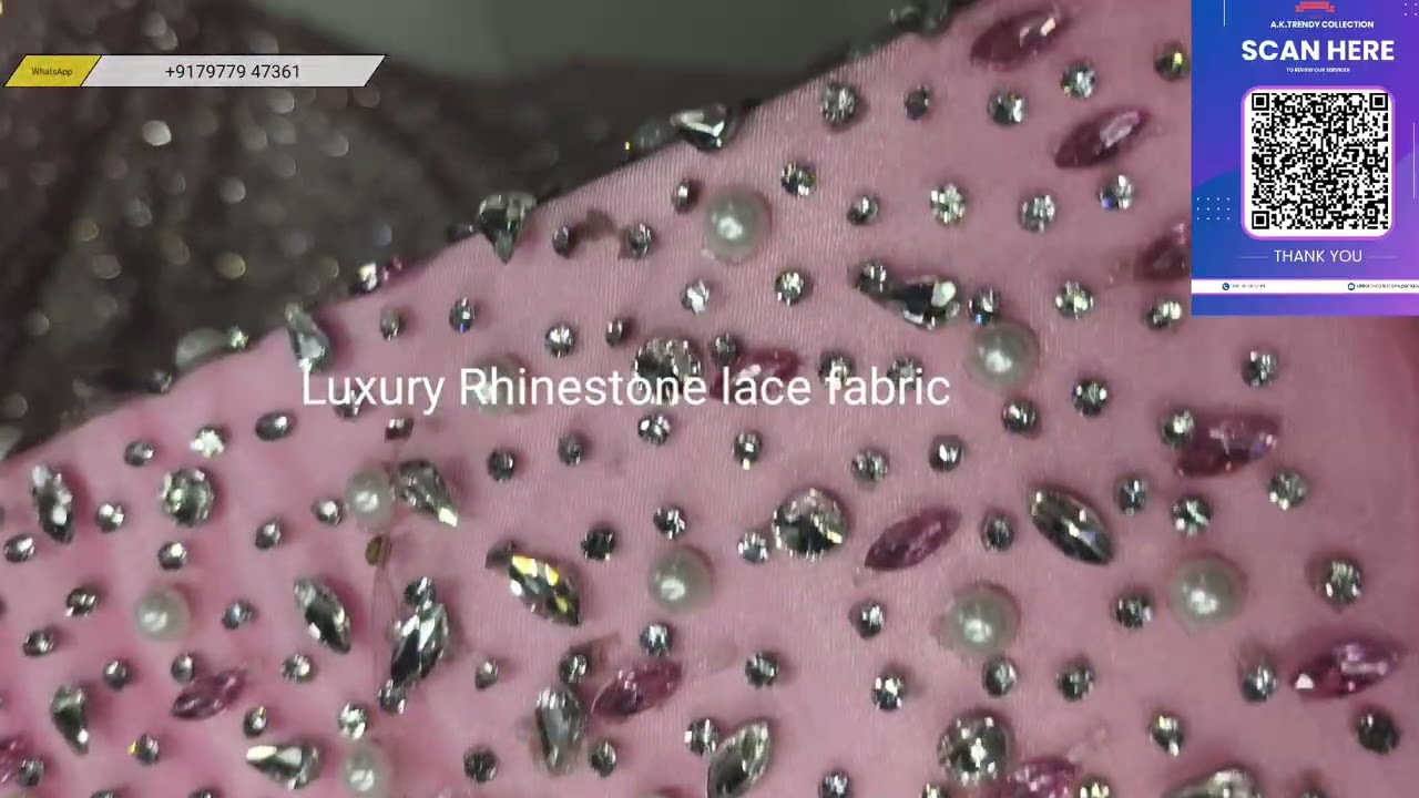 Luxury Designer Crystal work lace fabricWhatsApp:+91 79779 47361