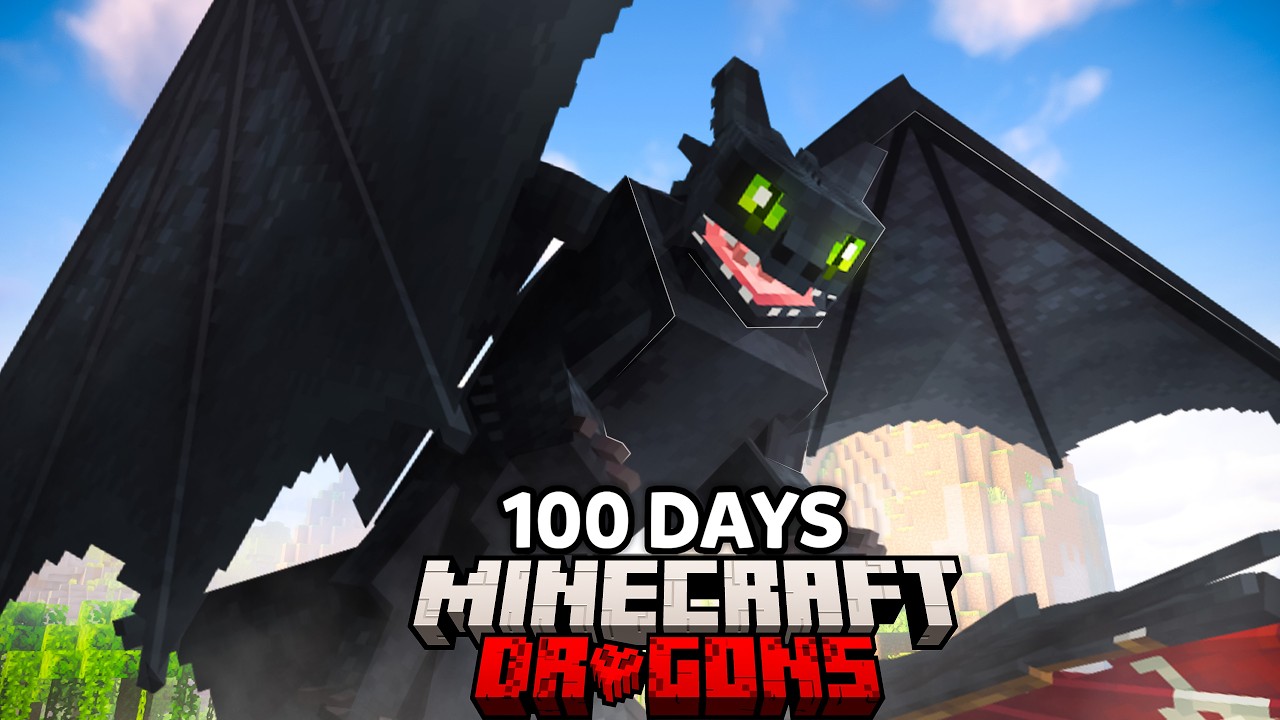I Spent 100 Days as HICCUP from HOW TO TRAIN YOUR DRAGON in Minecraft!