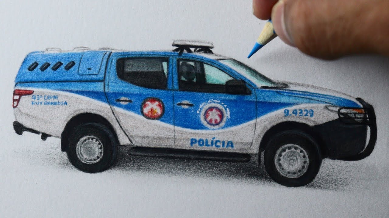 Como desenhar o carro da Policía Militar da Bahia