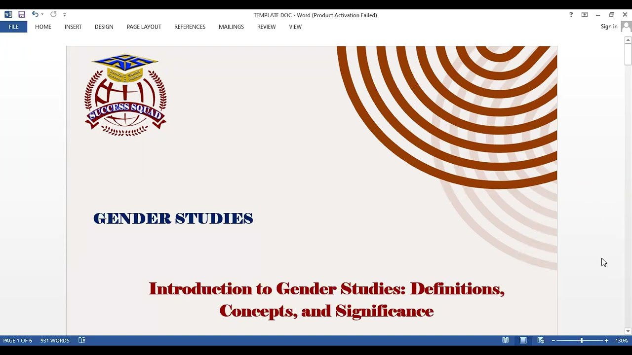 Introduction to Gender Studies: Definitions, Concepts, and Significance