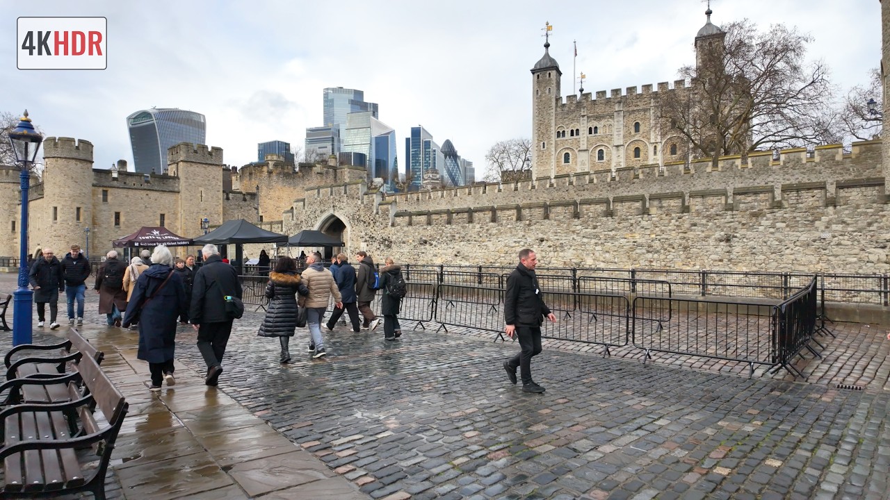 Tower of London | Rainy Day London Walk &bull; [4K HDR] [POV]
