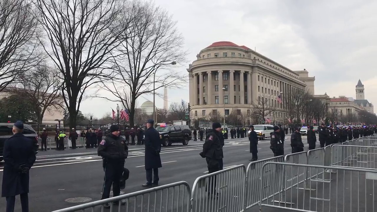 President Donald Trump Heavy Security convoy during inauguration