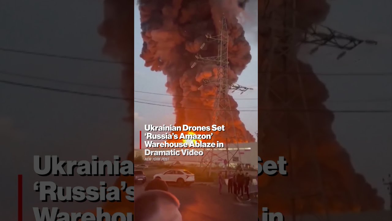 Ukrainian Drones Set 'Russia's Amazon' Warehouse Ablaze in Dramatic Video #shorts
