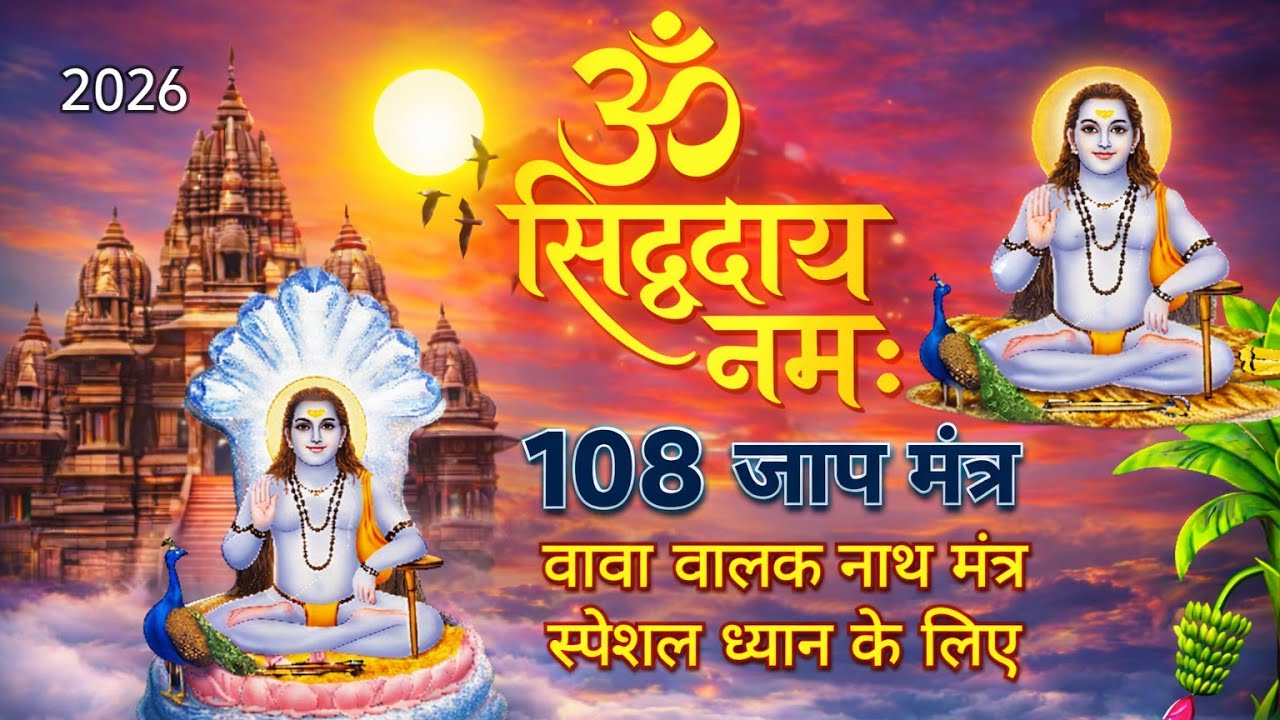 ॐ सिद्धाय नमः 108 🚩 Baba Balaknath Mantra 108 Times #mantra #balaknath #paunahari #sidhjogi #मंत्र 