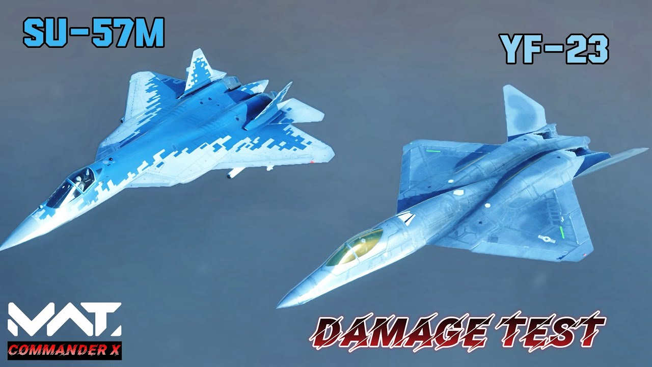 MWT Tank Battles SU~57M VS YF-23 Damage Test | mwt | mwt tank battles