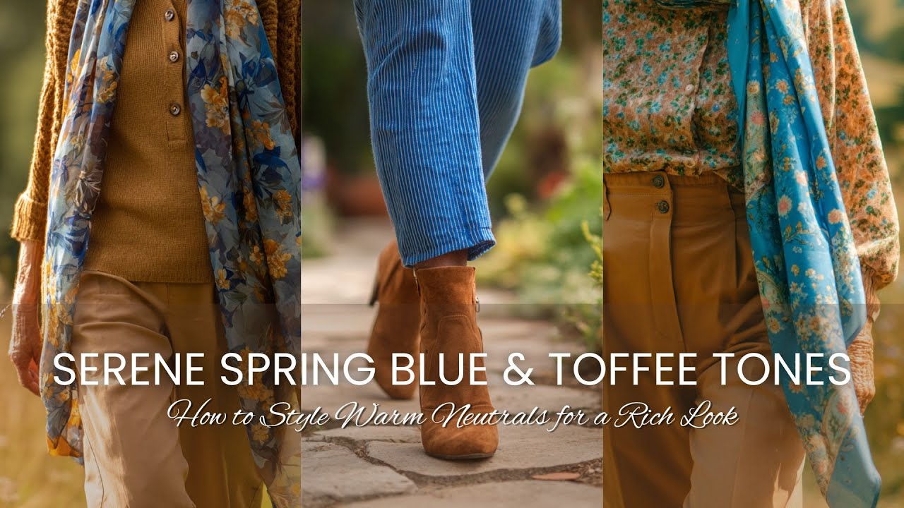 🦋 Serene Spring Blue & Toffee Tones 🧥 How to Style Warm Neutrals for a Rich Look