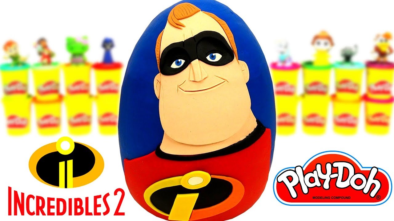 Huevo Sorpresa Gigante de Mr Increíble de Los Increíbles 2 en Español de Plastilina Play Doh