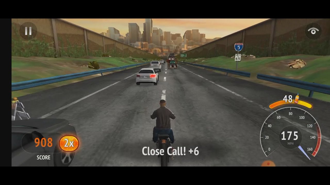 Score 908 in Highway Rider!
