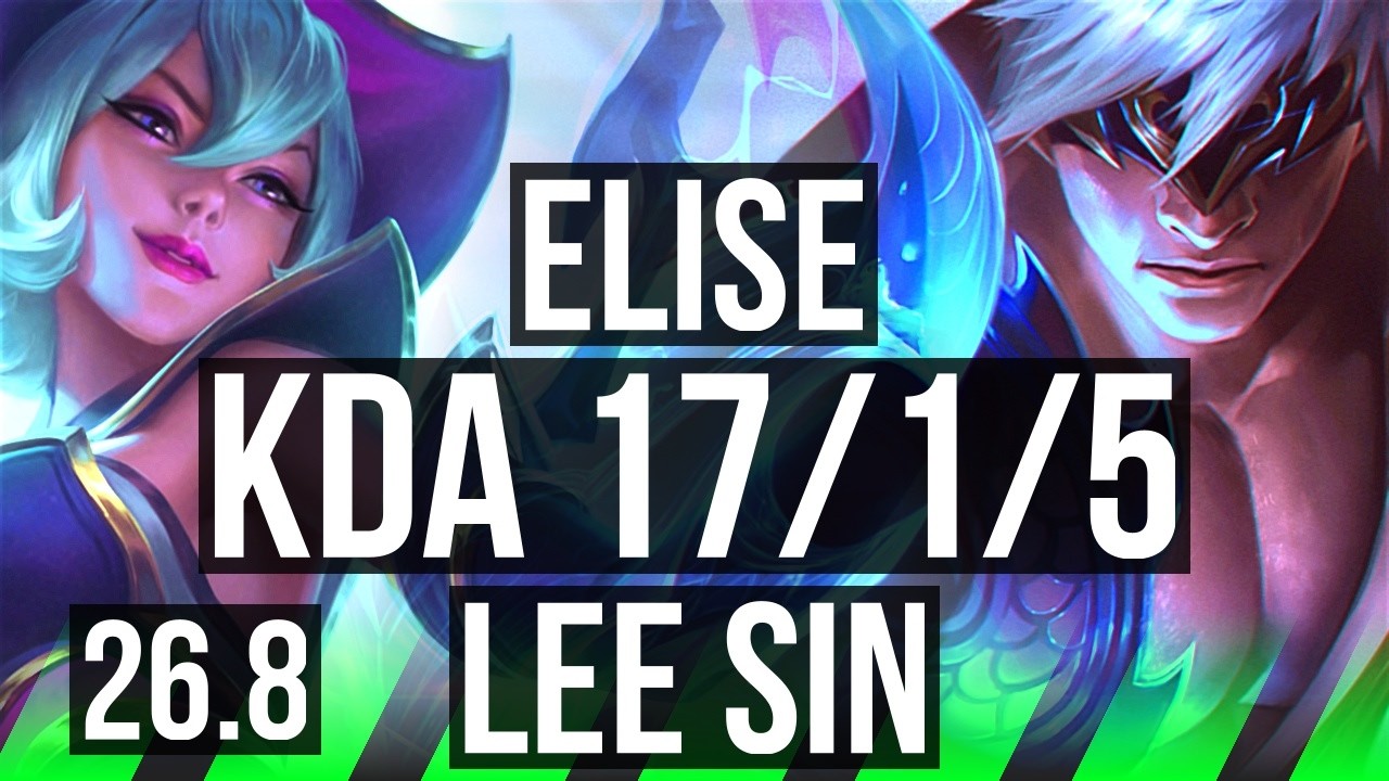 ELISE vs LEE SIN (JGL) | Good KDA: 17/1/5, 40K damage | KR Master | 26.8