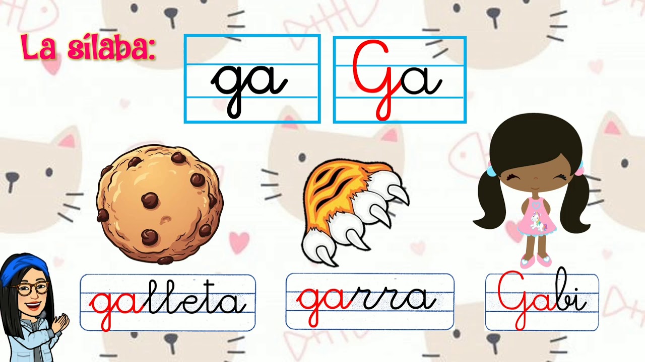 La consonante G g / sílabas ga, go, gu para niños