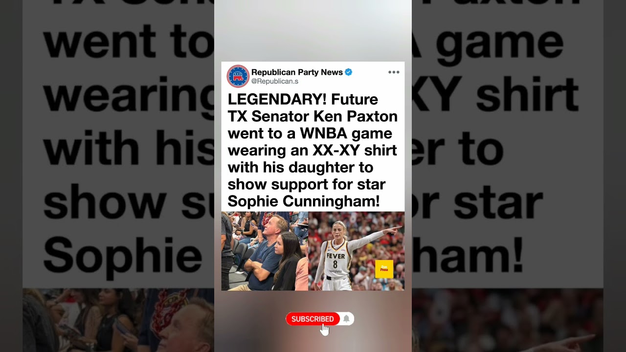 Ken Paxton Wears XX-XY Shirt at WNBA Game to Support Sophie. #KenPaxton #shortvideo #WNBA  #Viral