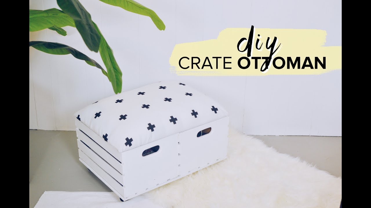 DIY Crate Storage Ottoman