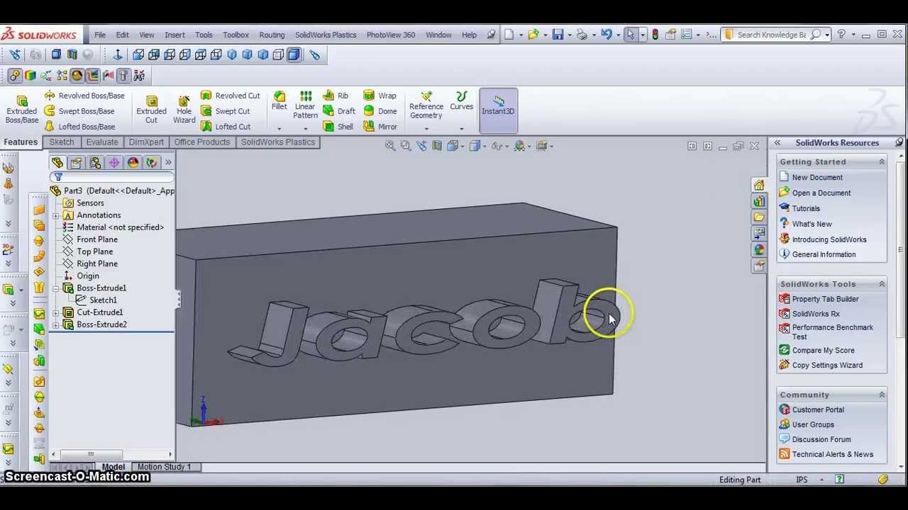 Beginner SolidWorks text recessed or extruded