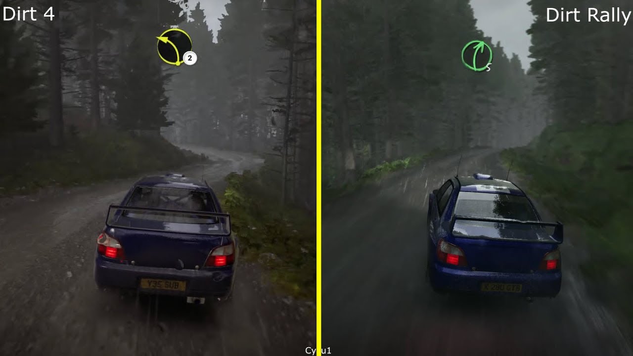 DIRT 4 vs DIRT Rally PS4 Pro Rain Graphics Comparison