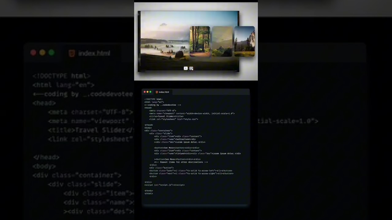 Build a Stunning Image Slider Using HTML, CSS, and JavaScript in Minutes! 🚀