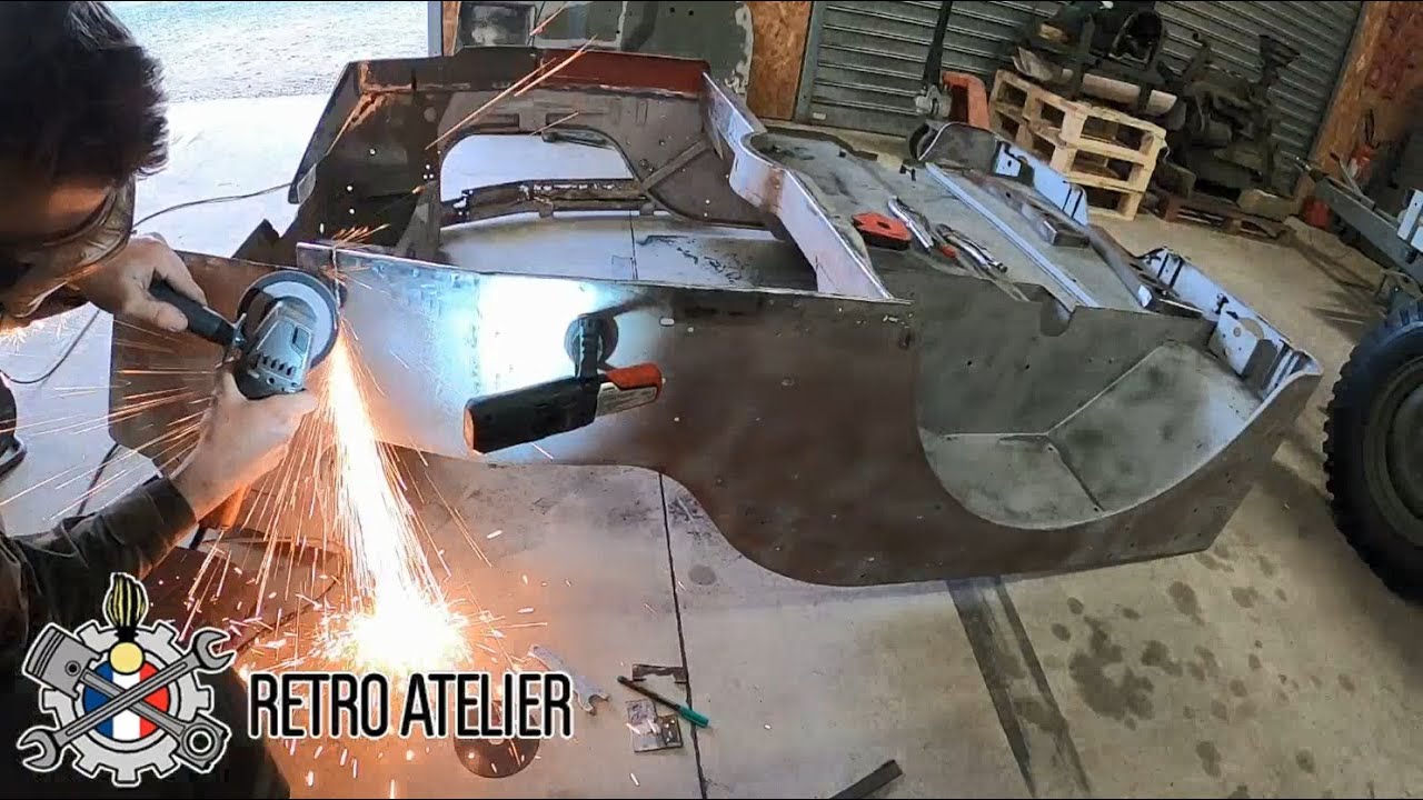 Retro-Atelier - Opération carrosserie / soudure sur la caisse de Jeep