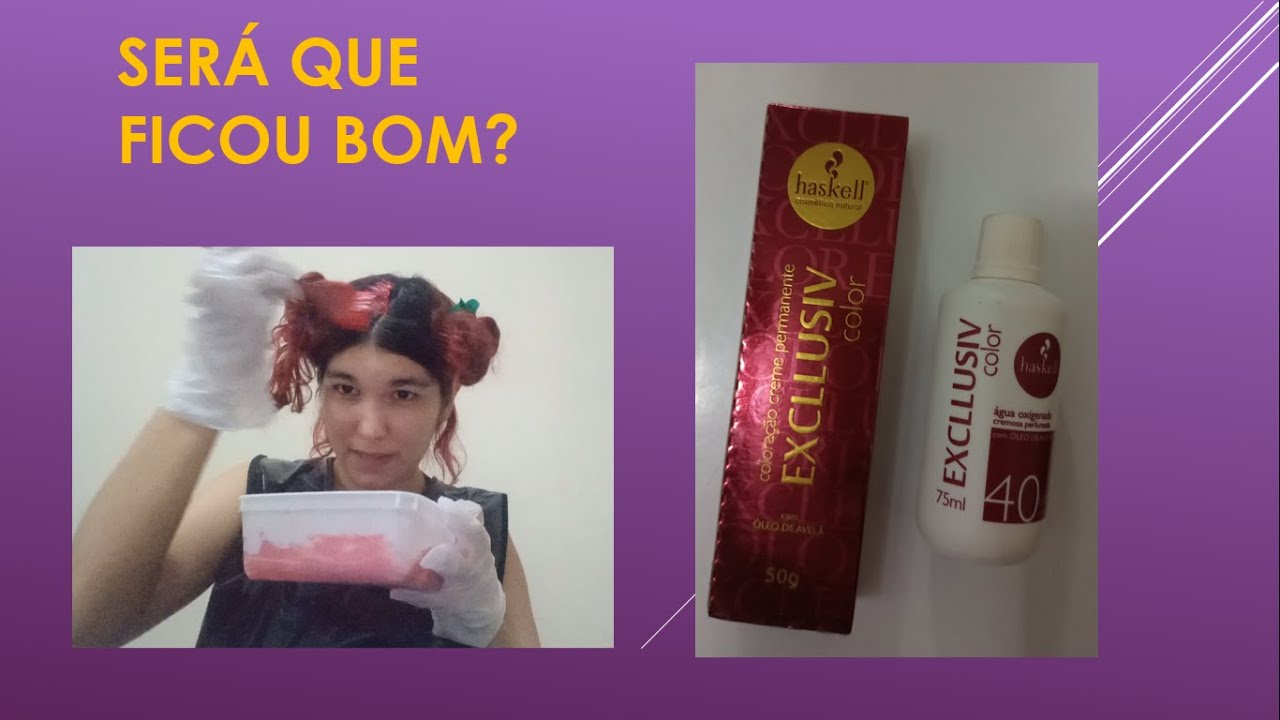 Pintei meu cabelo com a tinta Haskell 0.6 intensificador vermelho com Ox de 40 Volumes