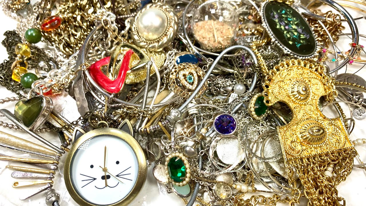 😱45Lb Pt1 💎Jewelry 🌀UnTaNgLe with me! Art Deco! Sterling! & More! #ASMR