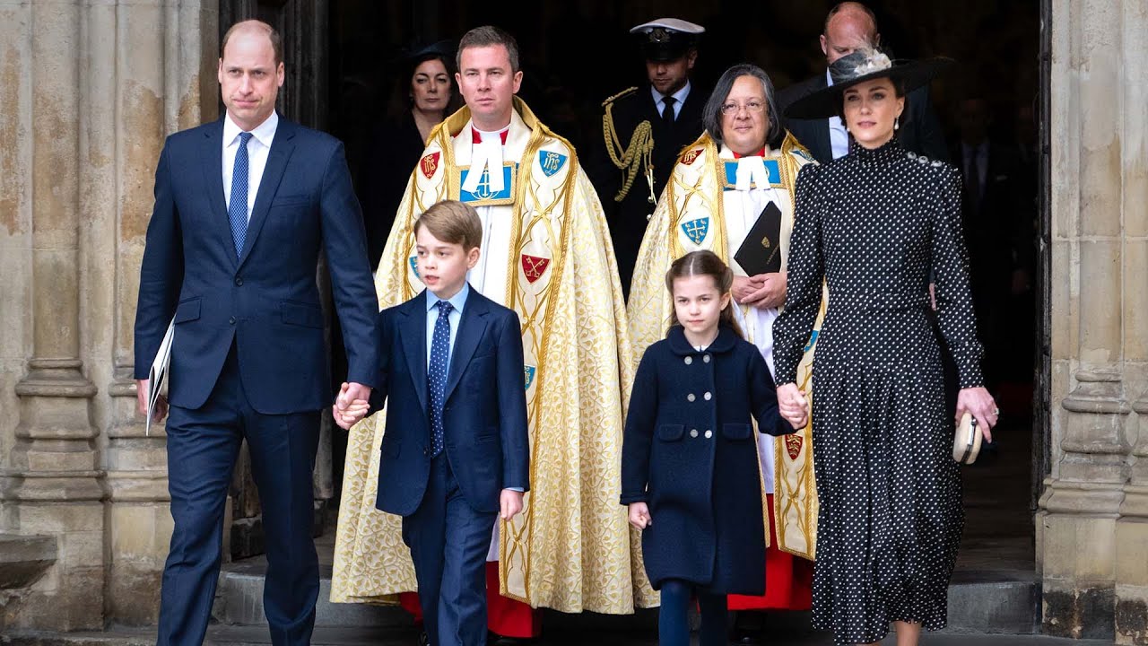 Prince George and Princess Charlotte Joins Royals at Prince Philip's Memorial