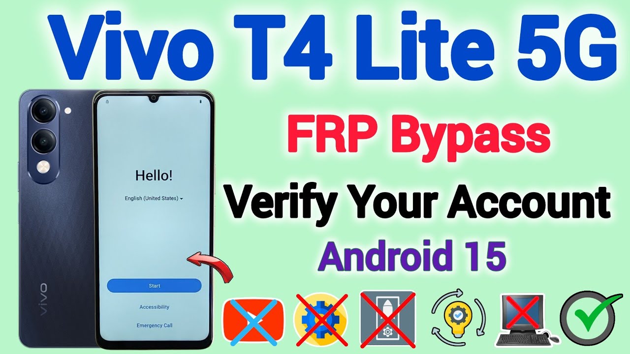 Vivo T4 Lite 5G || FRP Bypass || Android 15 || Verify Your Account || Without Pc || New Method 2025.