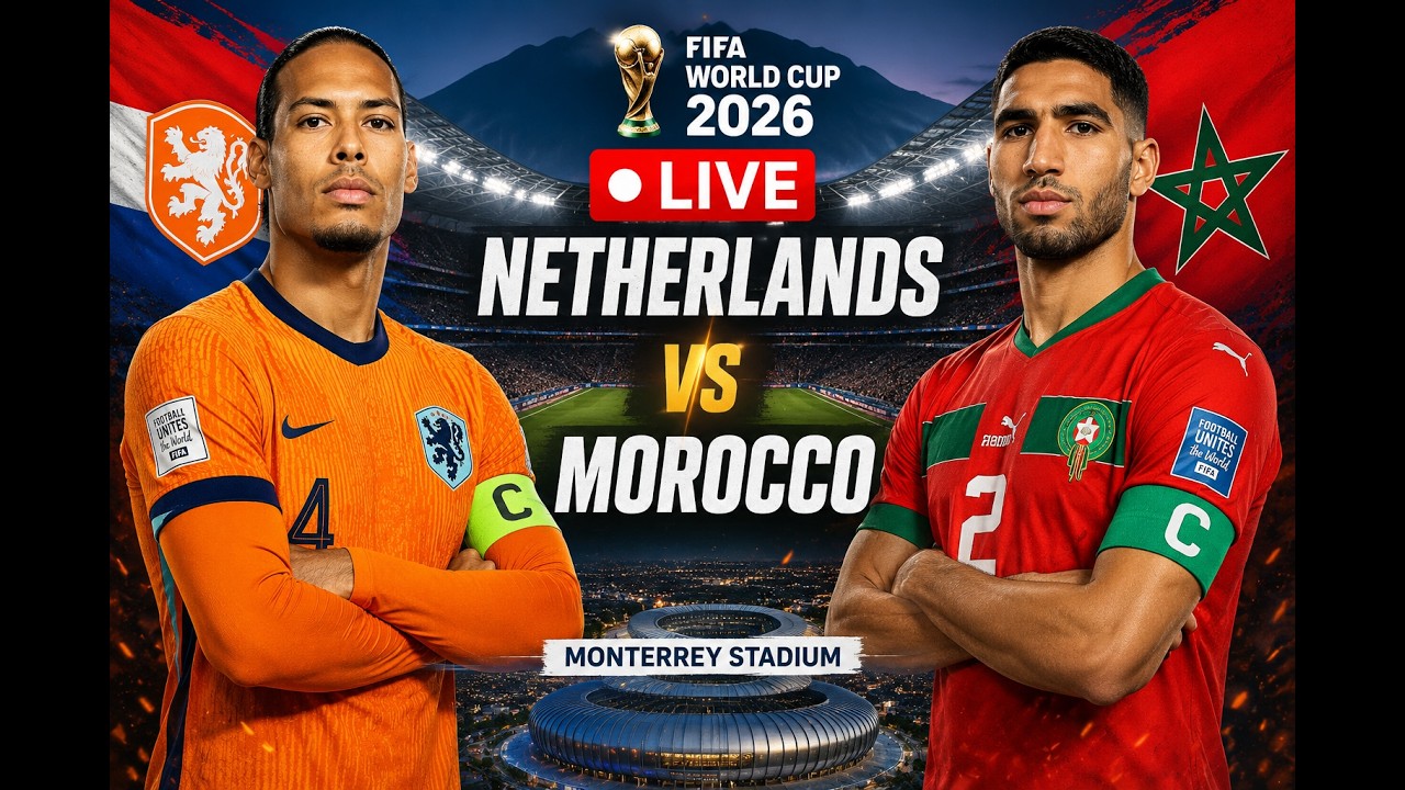 🔴 Netherlands vs Morocco LIVE Match | FIFA World Cup 2026 LIVE | Van Dijk vs Achraf Hakimi | N18G