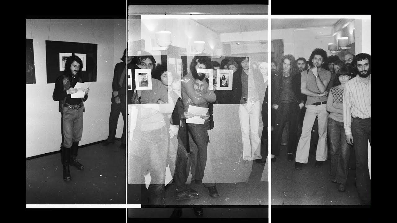 Hajas Tibor megnyitja Vető J&aacute;nos ki&aacute;ll&iacute;t&aacute;s&aacute;t a Toldi mozi gal&eacute;ri&aacute;j&aacute;ban 1976