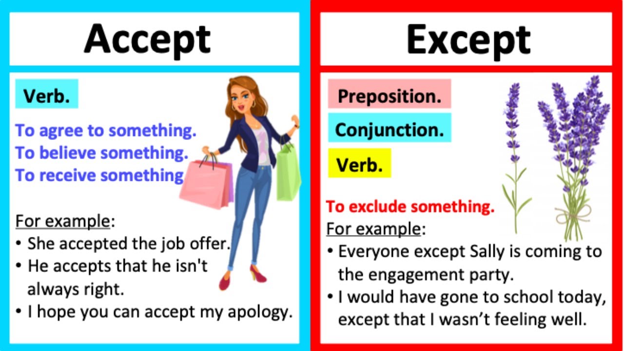 ACCEPT vs EXCEPT 🤔| What's the difference? | Learn with examples