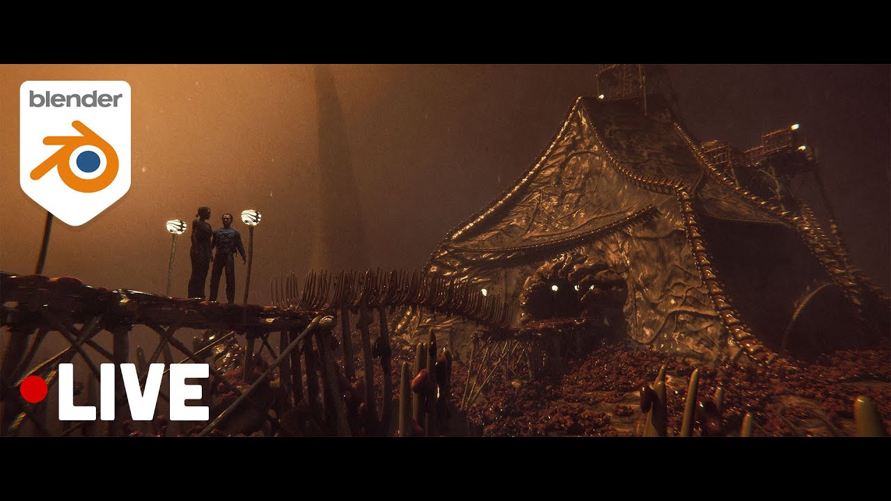Fantasy Bio-Horror Farm Environment in Blender