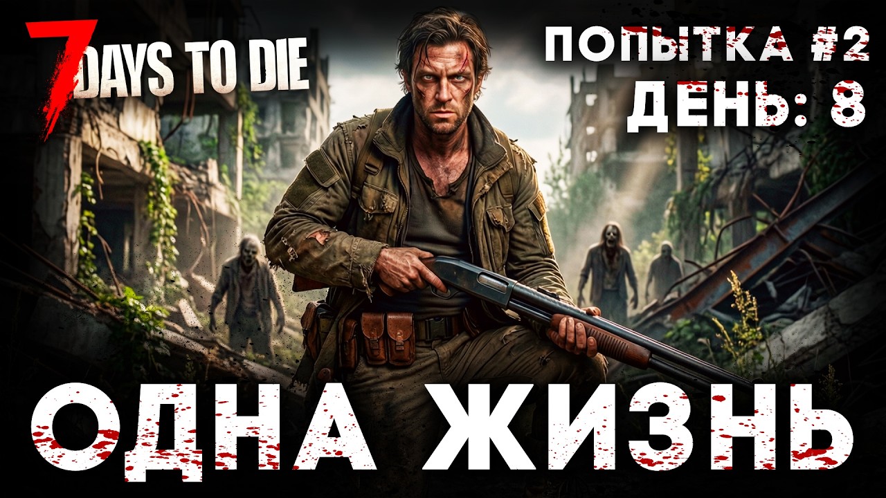 ОДНА ЖИЗНЬ! СЛОЖНОСТЬ: БЕЗУМЕЦ | ПОПЫТКА №2 | ДЕНЬ: 8 | 7 Days To Die #7daystodie #выживание