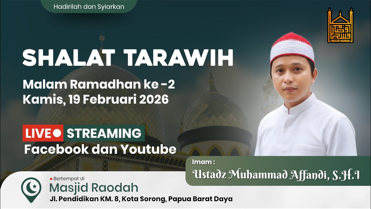 🕌 Shalat Tarawih | Malam ke-2 Ramadhan 1447 H | Imam Muhammad Affandi, S.H.I