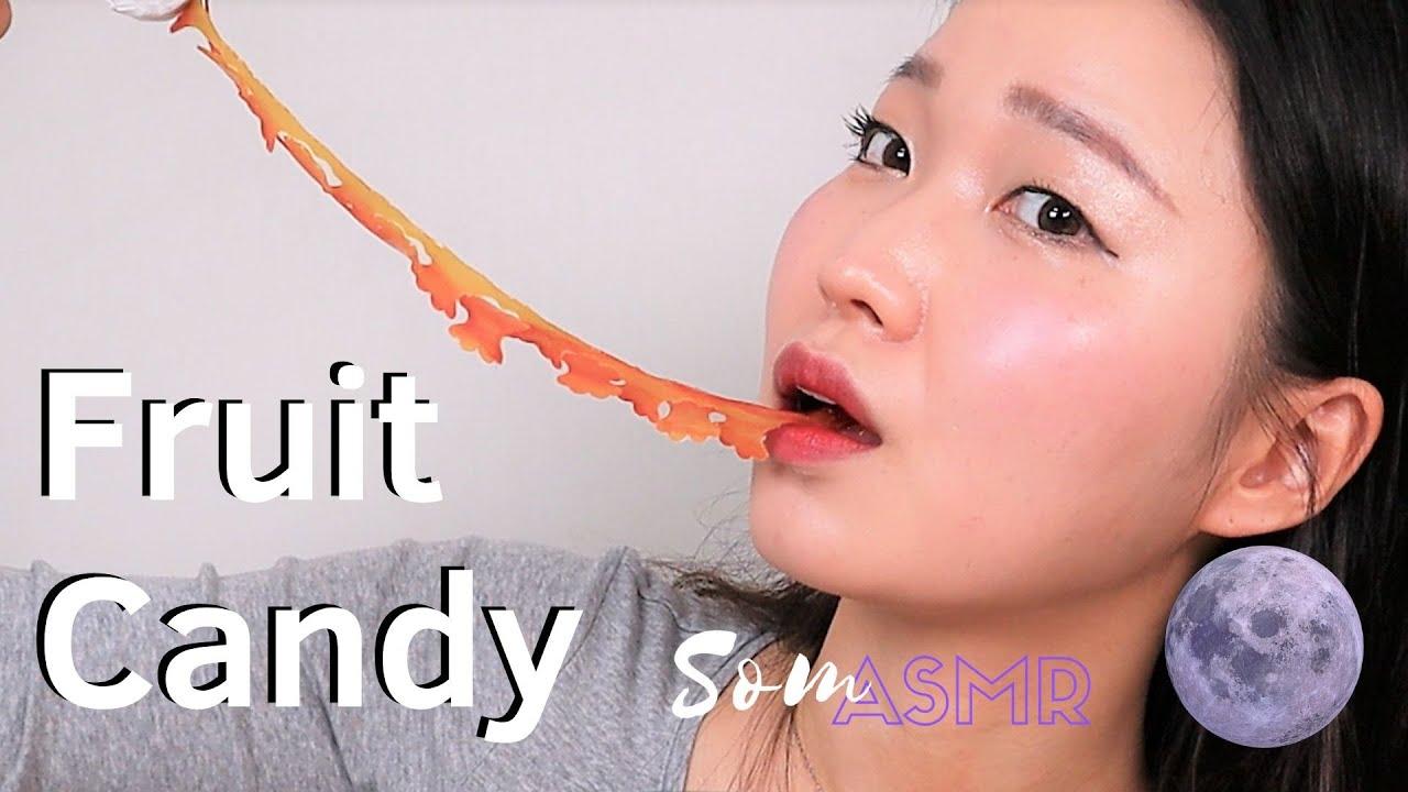 ASMR - Fruit Jelly Candy Eating (lip sounds, eating sounds)
