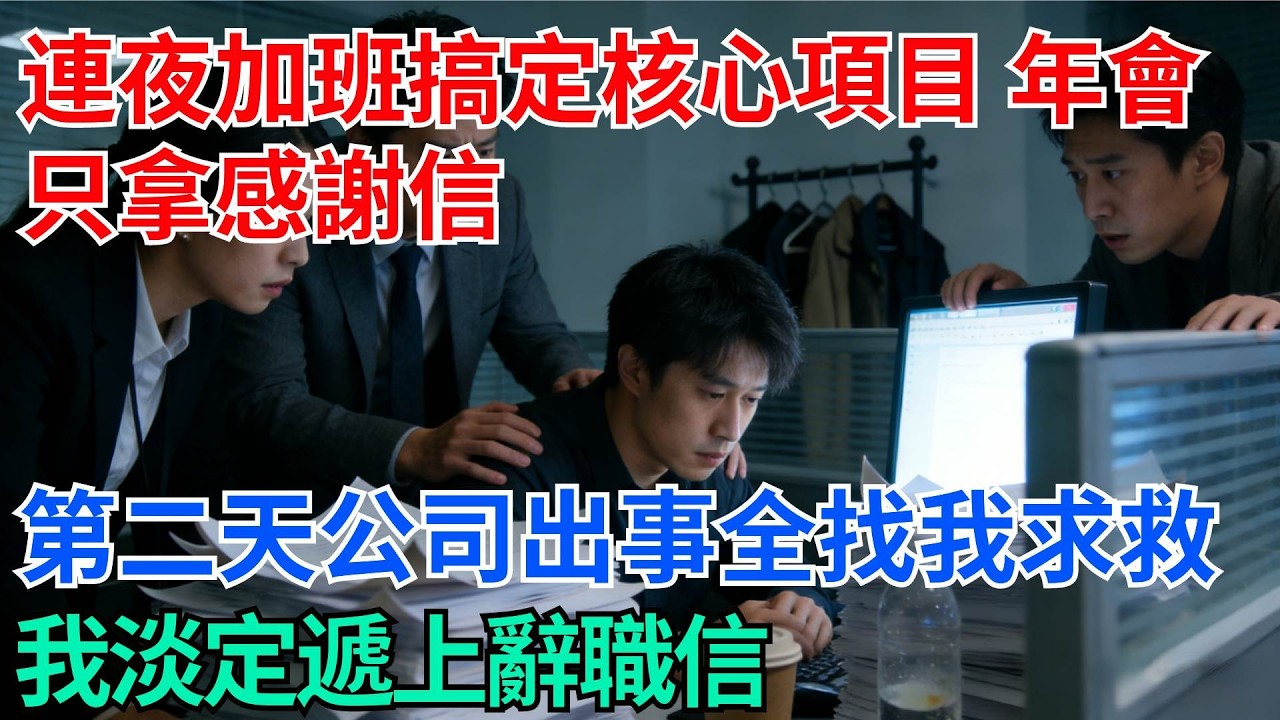 連夜加班搞定核心項目，年會只拿感謝信，第二天公司出事全找我求救，我淡定遞上辭職信【奇趣天下】#職場逆襲#職場智慧#爽文職場#工作日常#完結爽文