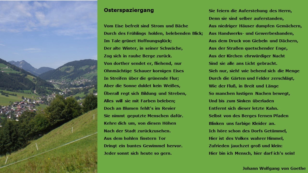 Johann Wolfgang von Goethe - Osterspaziergang - Deutsche Lyrik