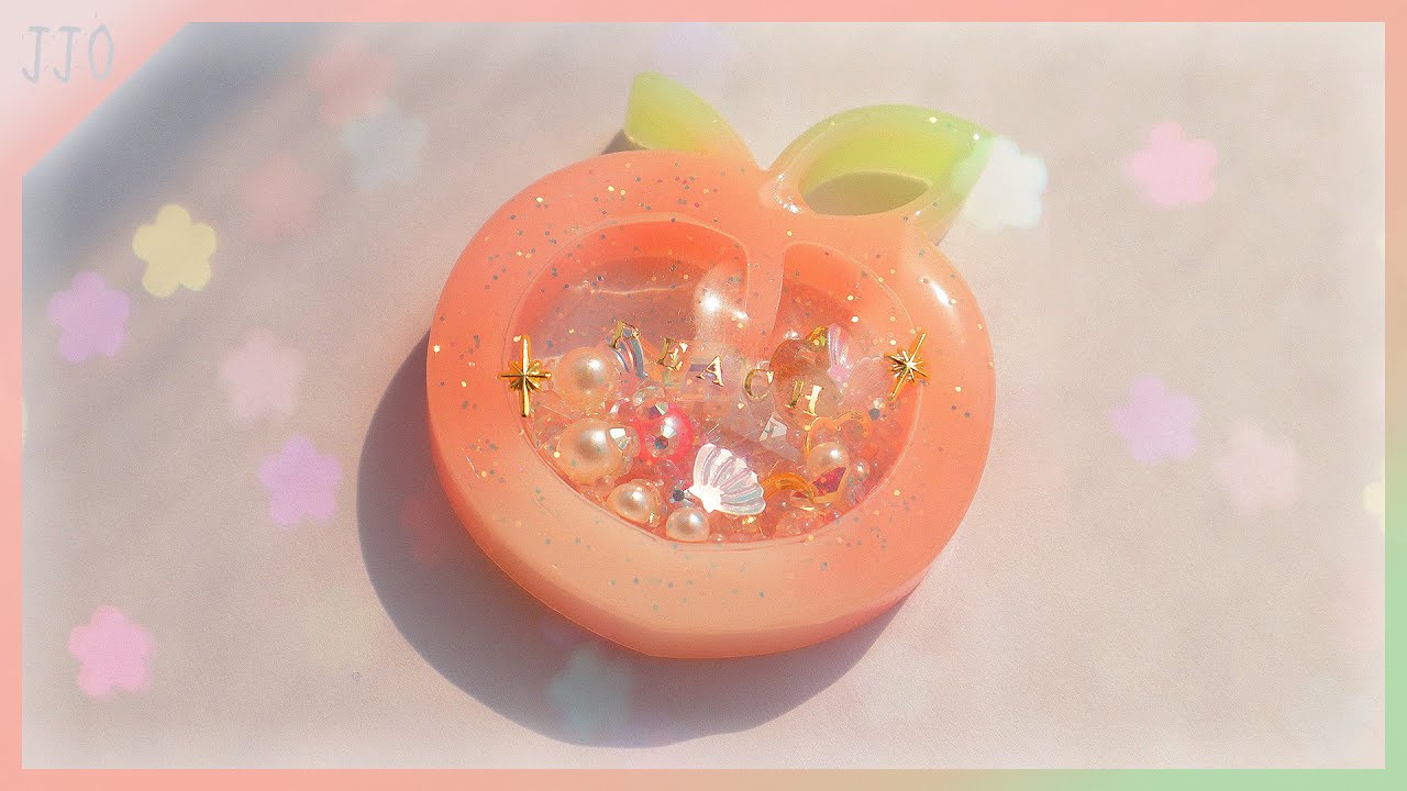 (Eng)[resin art]탱글한 젤리같은 색감의 복숭아쉐이커🍑 같이 만들어 봐요❤ / Let's making cute peach shaker with resin!