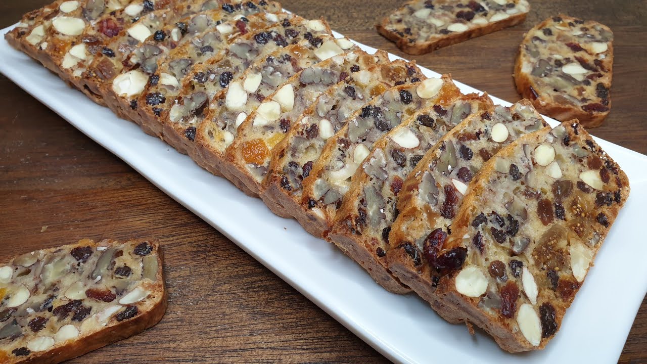 Dried fruits and nuts cake. Easy and healthy recipe for beginners.