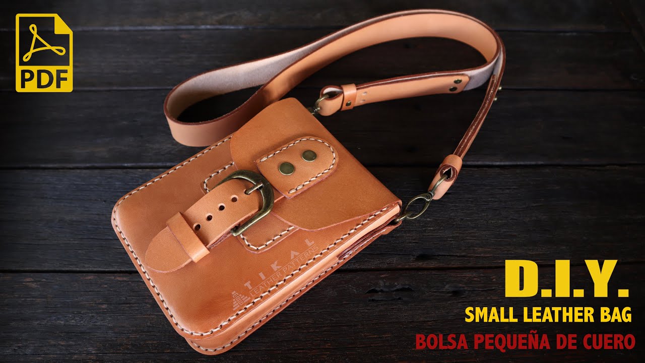 Making a Small leather Bag - DIY - Pattern available.