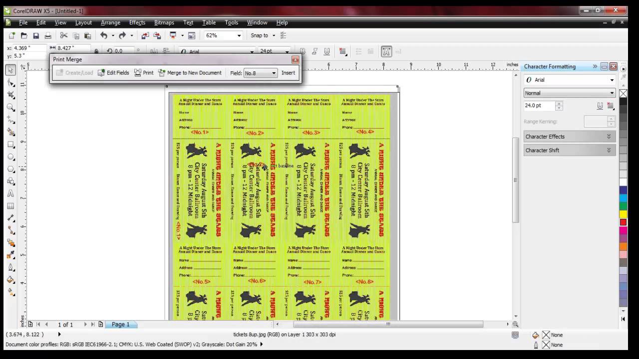 Raffle Ticket Numbering | How to number raffle tickets with Number Pro and Corel Draw