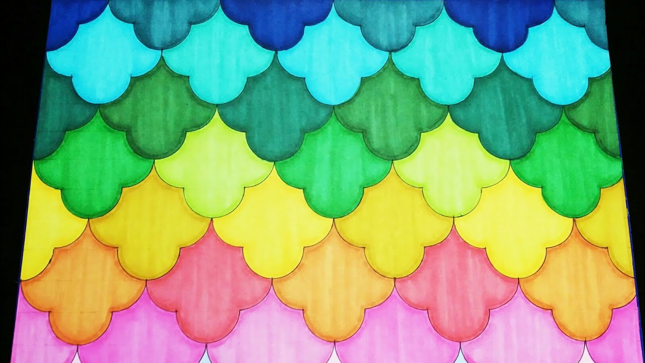 Patr&oacute;n geom&eacute;trico colorido / Colorful geometric pattern / Speed drawing and fast painting