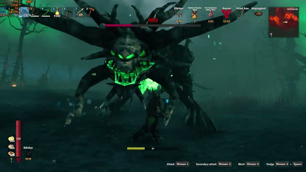 Solo Fader Fight with Thundering Berserkir Axes | Hard | Valheim Ashlands