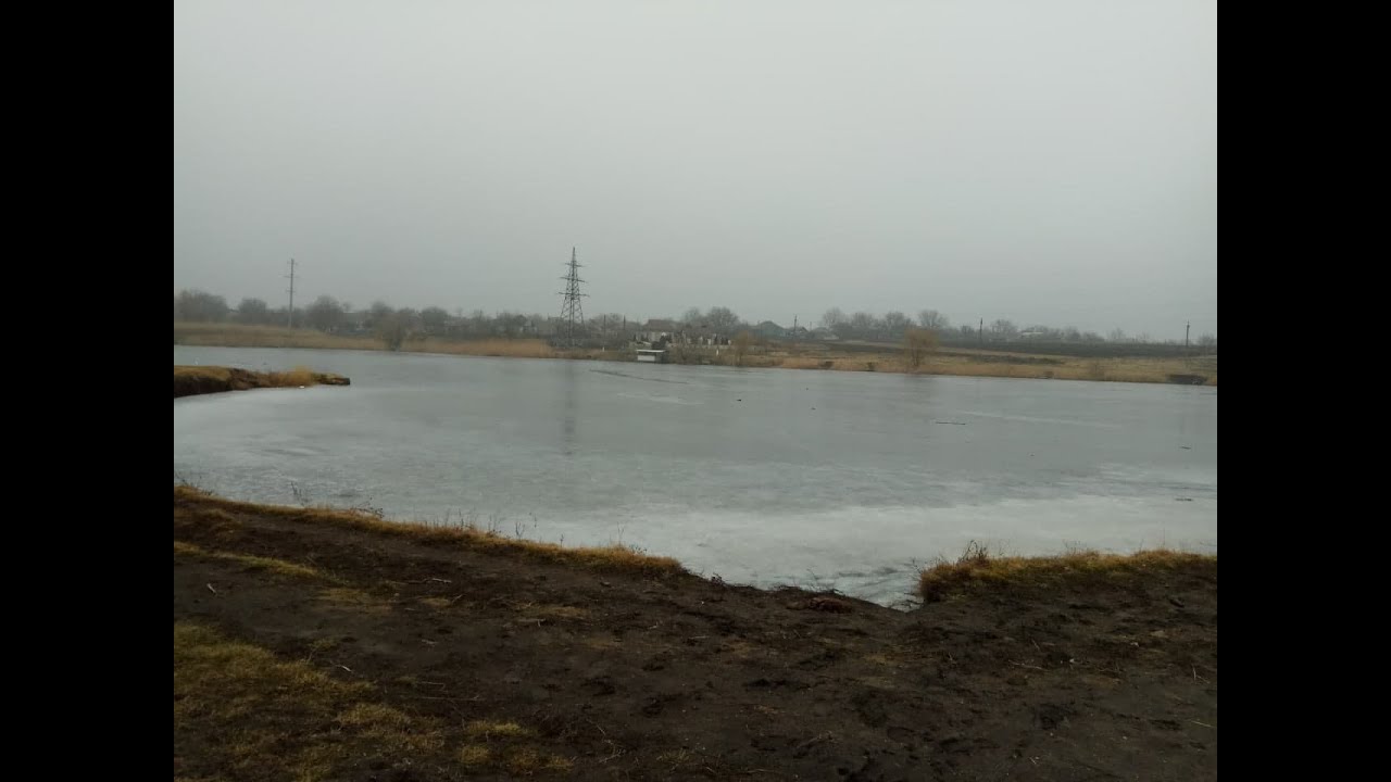 Зимнее озеро в селе Куяльник (Подольский, Котовский район, Одесская область)
