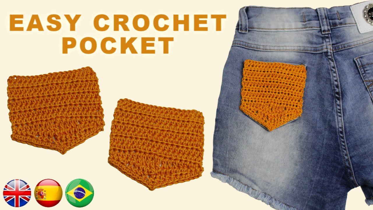 Crochet Pocket Tutorial | Bolso de Crochê | Bolsillo de Crochet