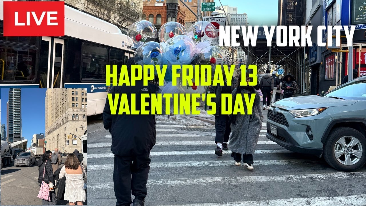 New York City: Happy Friday 13th Valentine's Day | Brooklyn To Manhattan  Live