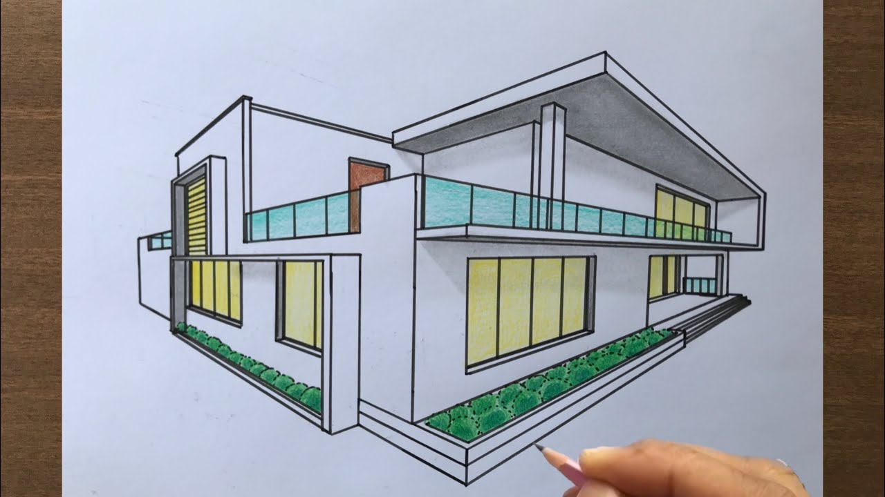 How to Draw a House in 2 Point Perspective
