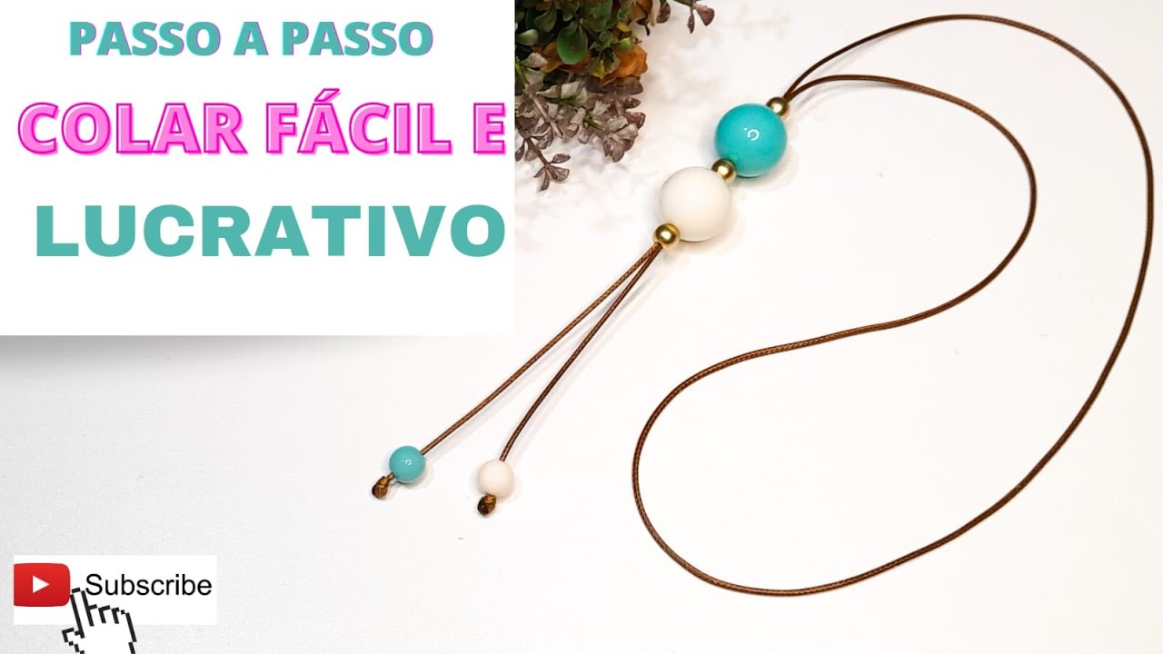 COLAR LONGO REGULÁVEL COM POUCOS MATERIAIS - Como Fazer Colar-Bijuterias Lucrativas #bijuterias