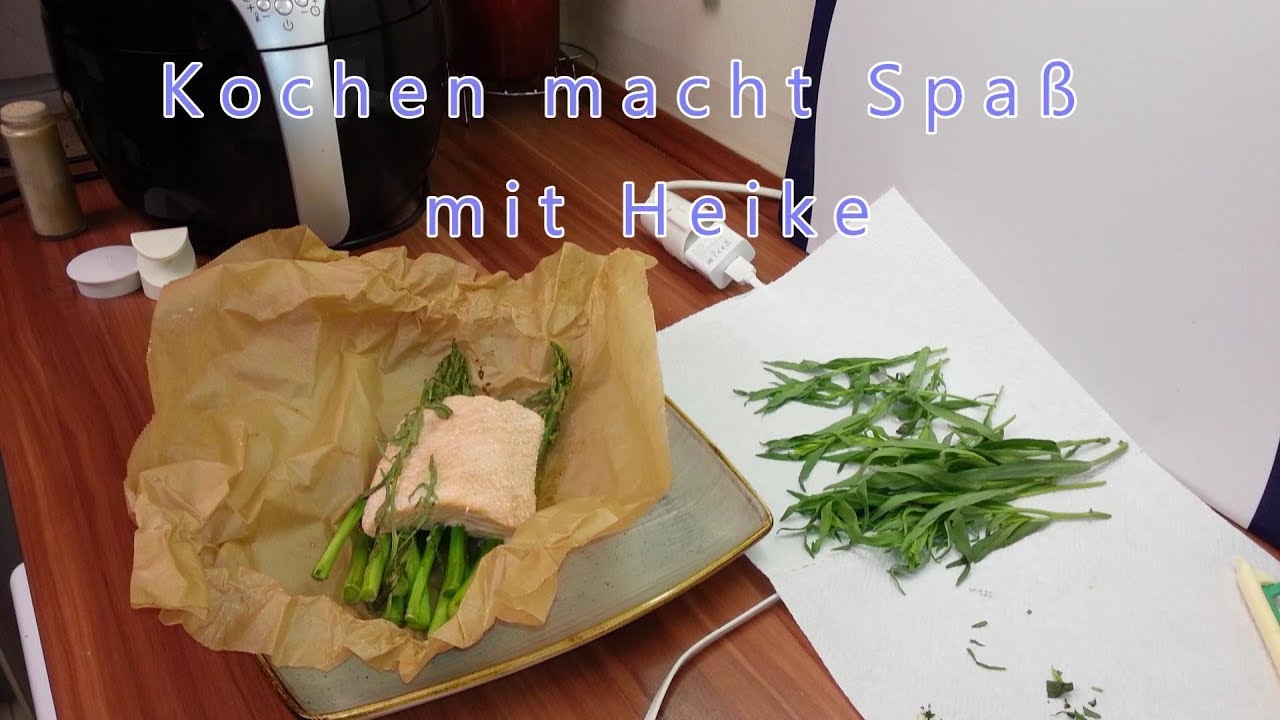Lachs mit grünem Spargel und Estragon Sabayone