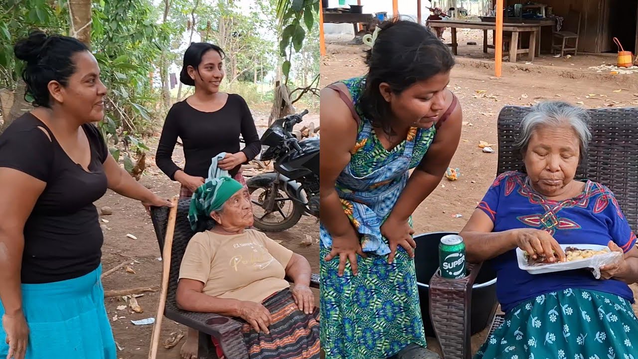 ❤️Sonia y Maria Feliz Rosk yega Compartir Con la Abuelita🥹Doña Natalia Disfruta Su Churrasco