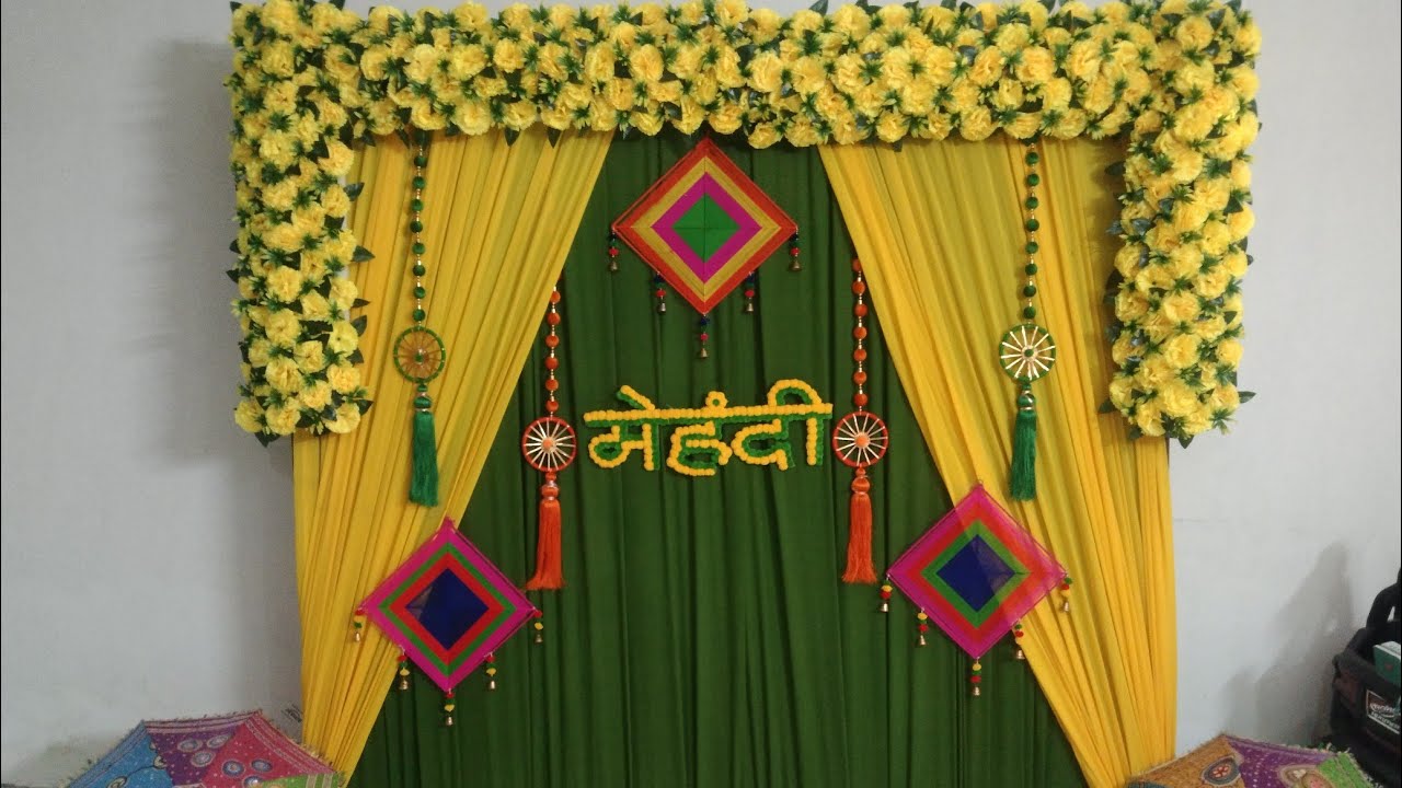 Haldi Mehndi Decoration Ideas | Haldi Mehndi Decoration At Home